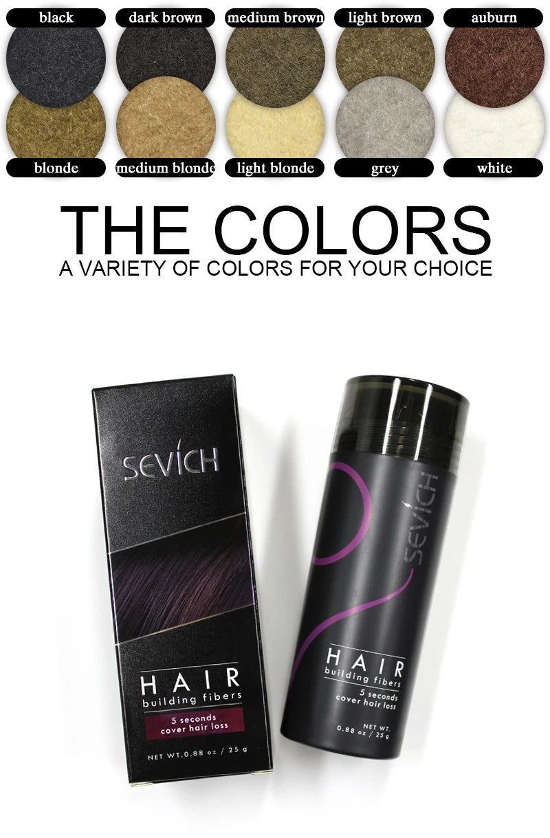 Sevich Hair Building Fibers 25g – Hair Thickening & Bald Spot Concealer