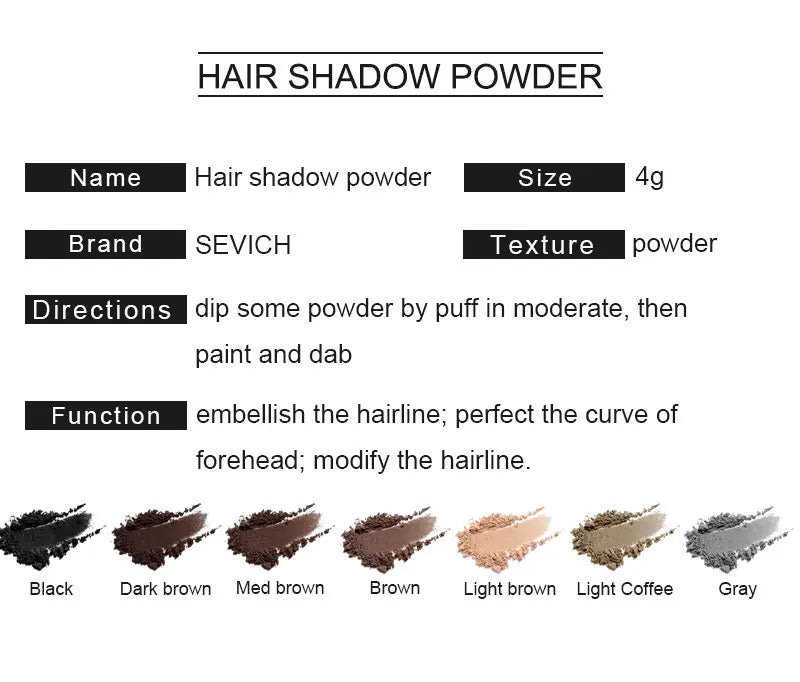 Sevich Hairline Powder 4g – Natural Hair Concealer