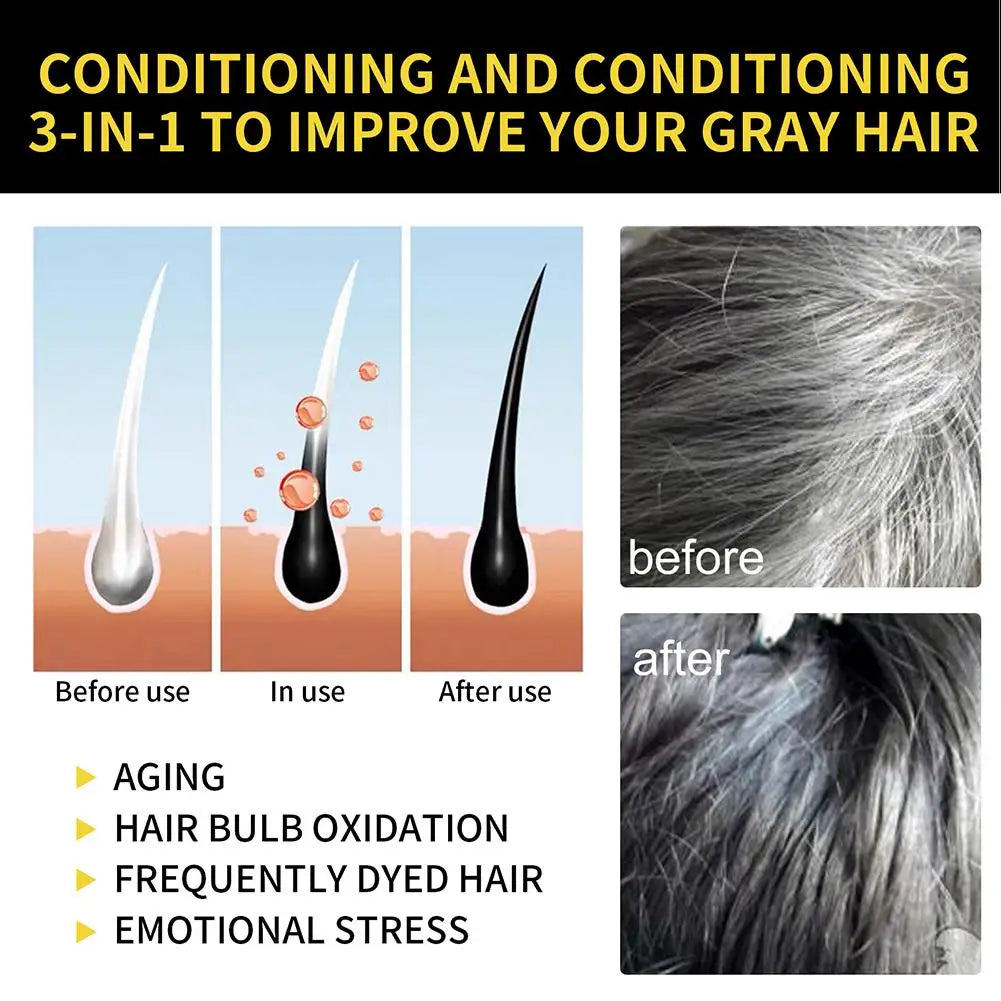 Magic Herbal Hair Dye Shampoo 3-in-1 – Grey Coverage (100ml)