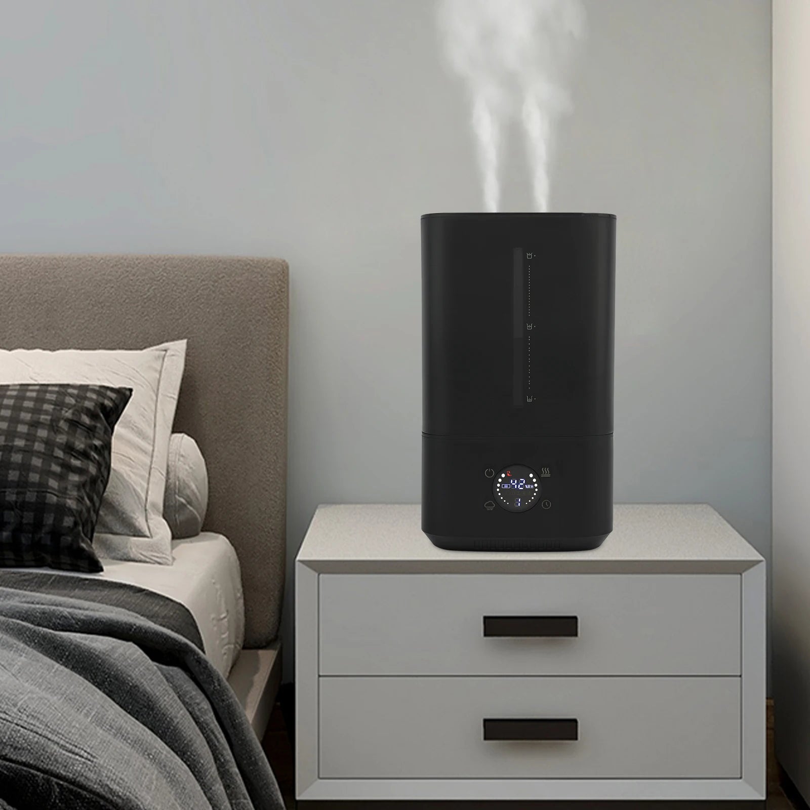 6L Touch Control Humidifier – Hot & Cold Mist, 3-Level Fog
