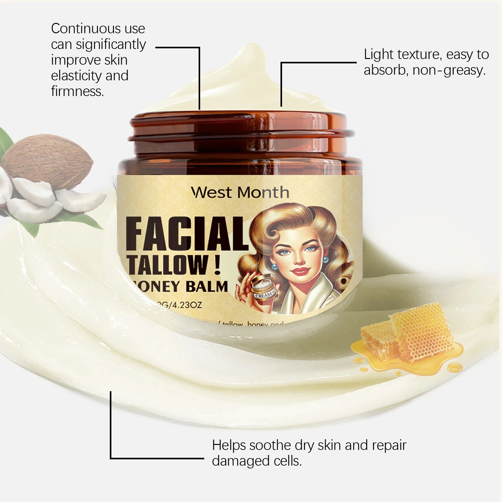 Beef Tallow Face Cream – Moisturizing & Firming Skincare