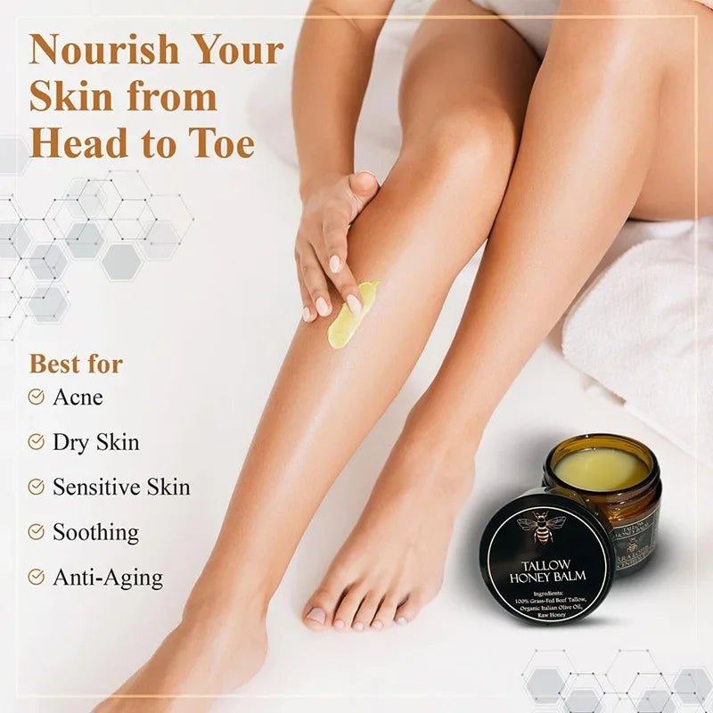 Organic Beef Tallow Balm – Honey Moisturizing Cream