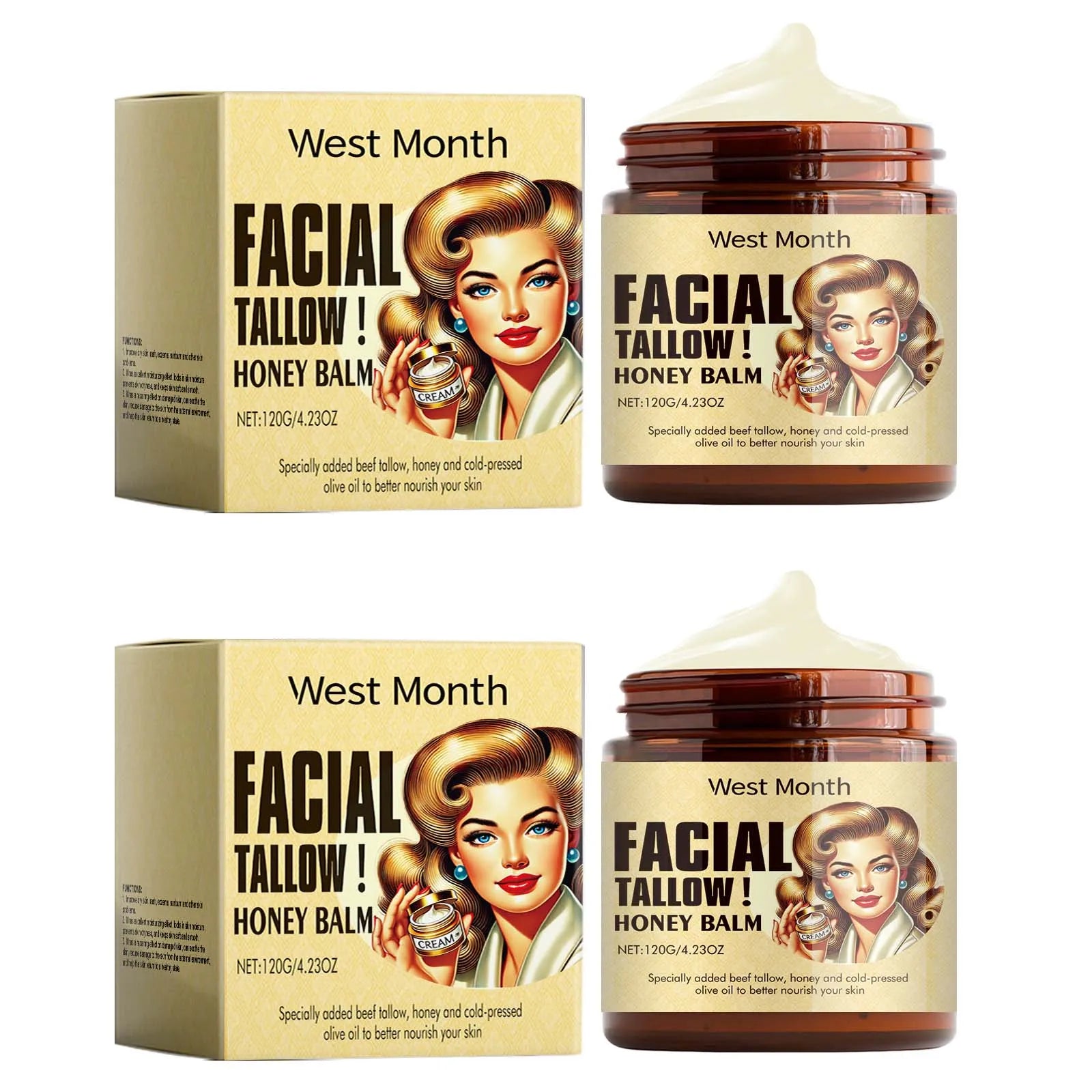 Beef Tallow Face Cream – Moisturizing & Firming Skincare