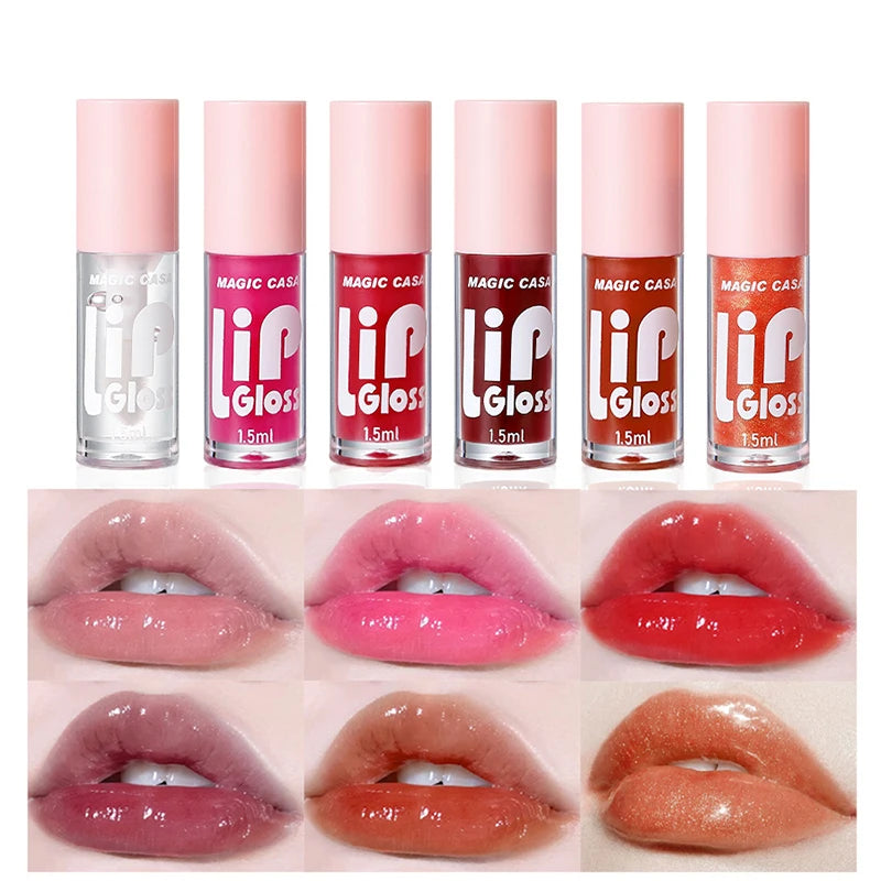 MAGIC CASA Jelly Lip Oil Set – 6pcs Hydrating & Plumping Gloss