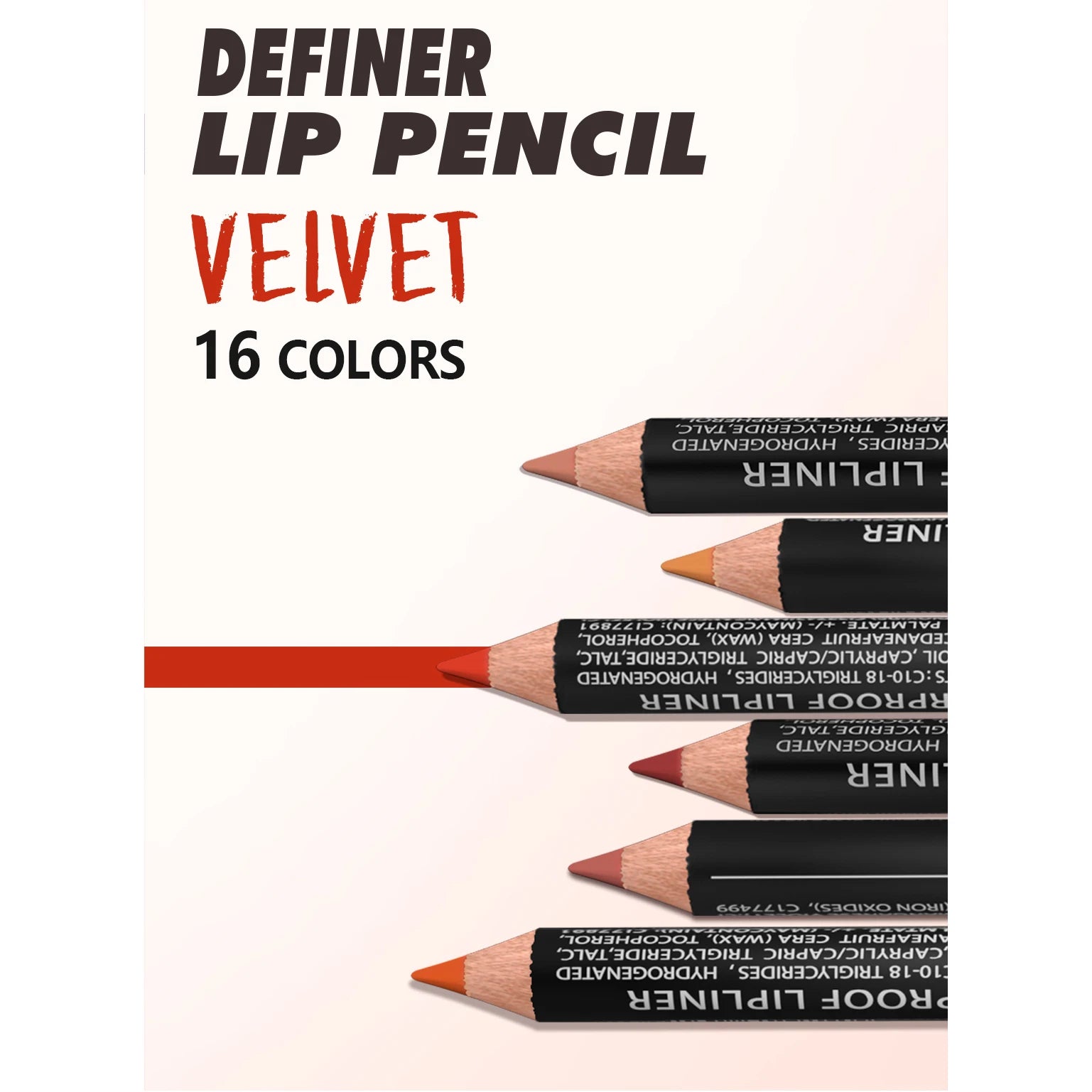 14-Color Nude Matte Lip Pencil – Long-Lasting & Waterproof