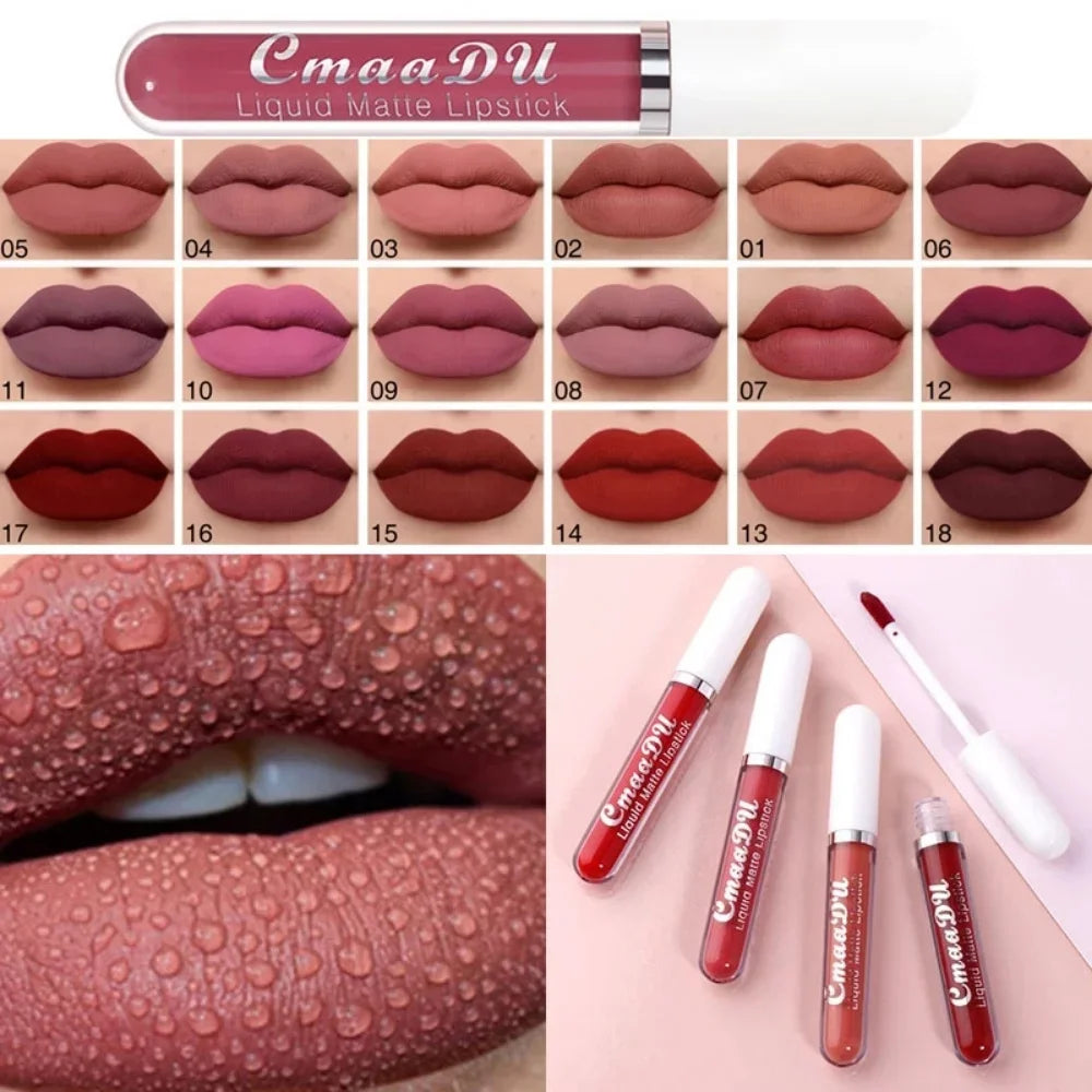 Velvet Matte Liquid Lip Gloss – Long-Lasting Red