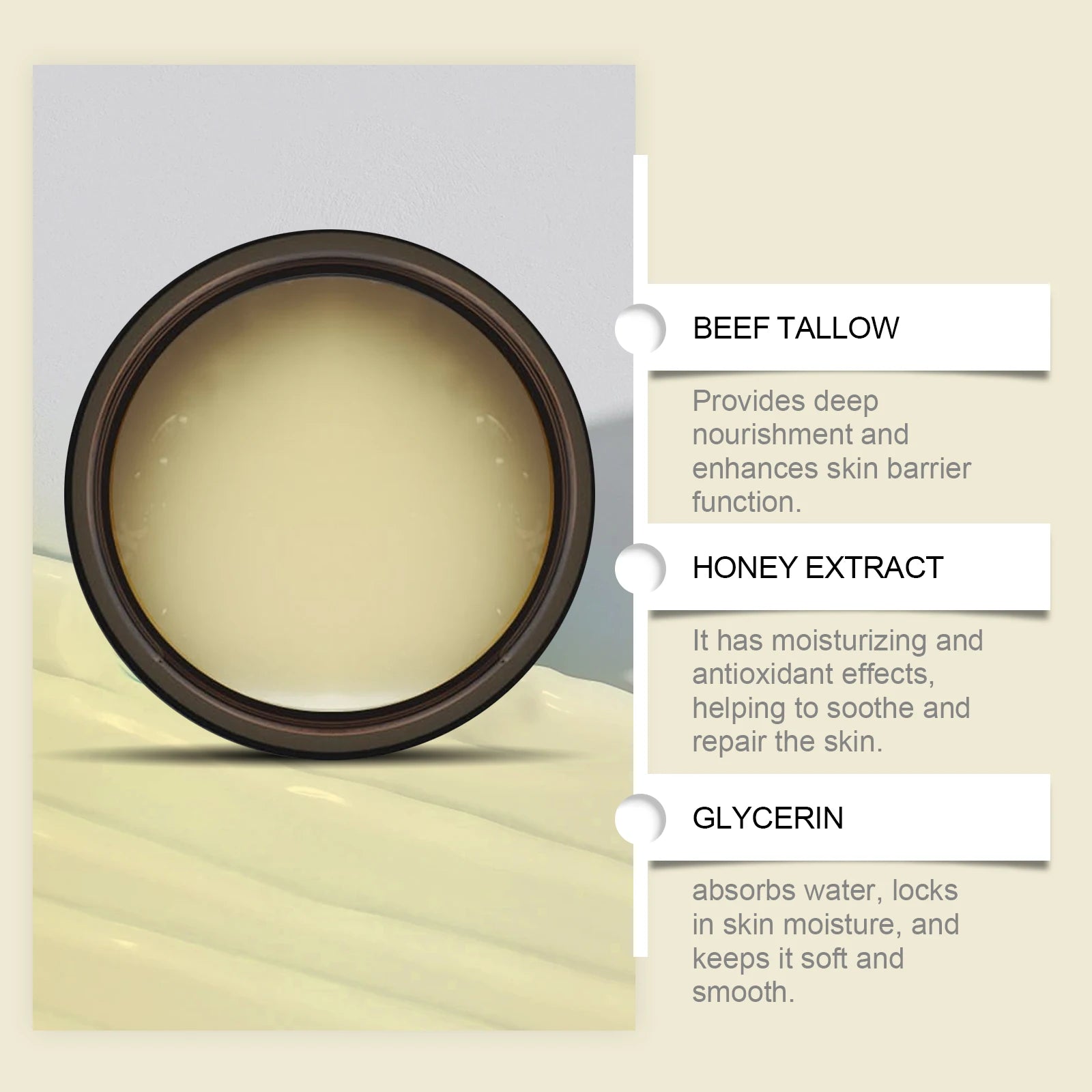 Whipped Beef Tallow & Honey Balm – Organic Moisturizer