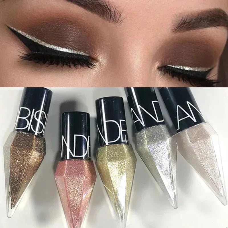 Diamond Shiny Eyeliner – Glitter Silver & Rose Gold