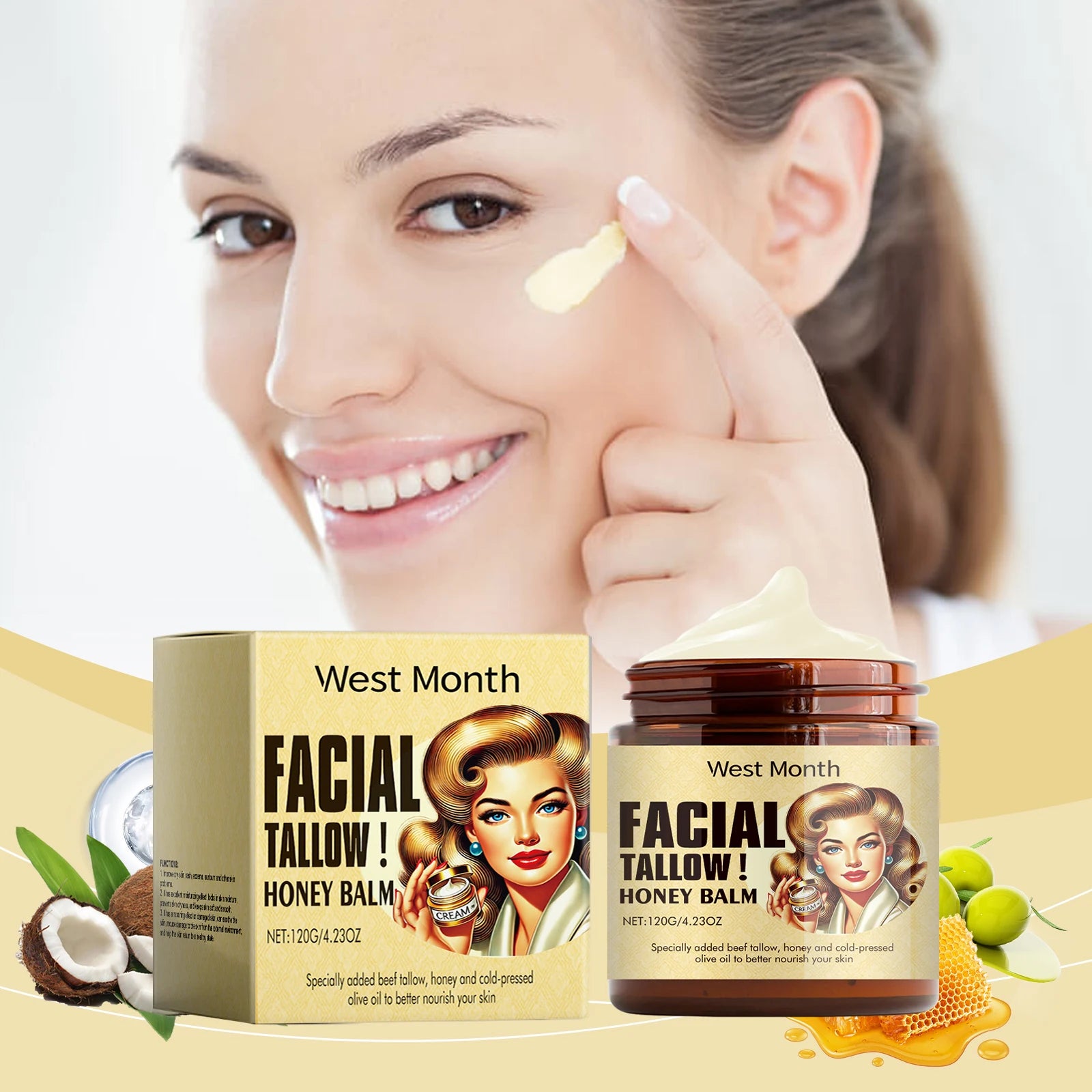 Beef Tallow Face Cream – Moisturizing & Firming Skincare
