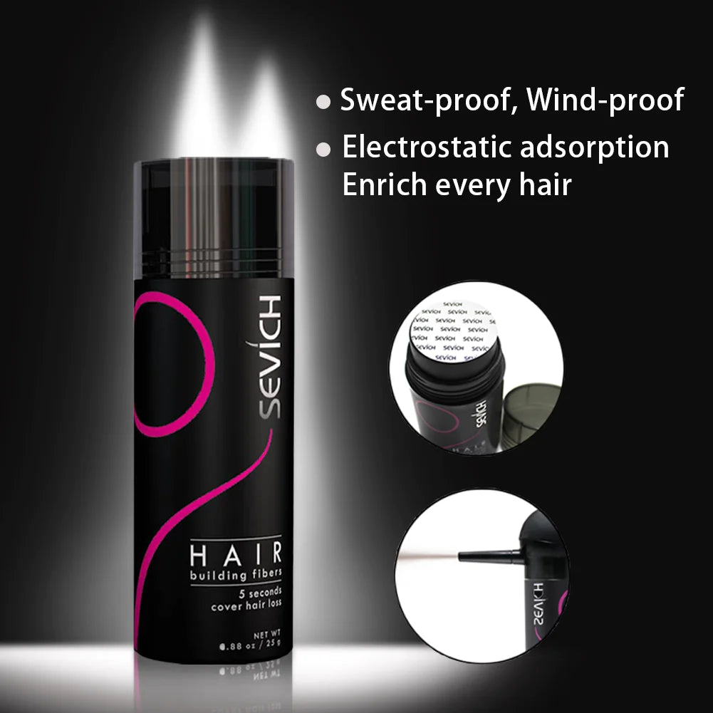 Sevich Hair Building Fibers 25g – Hair Thickening & Bald Spot Concealer