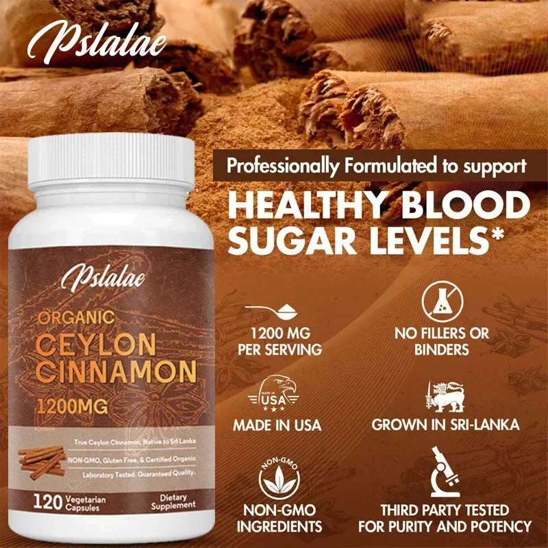 Organic Ceylon Cinnamon Capsules – 1200mg Antioxidant Support
