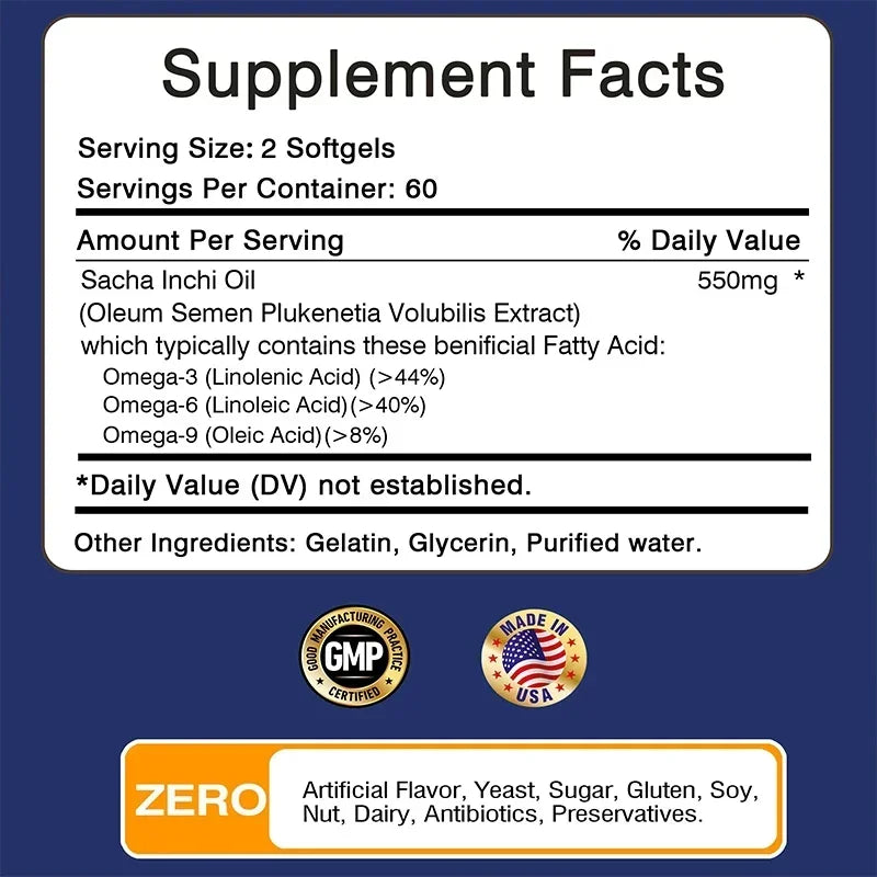 Organic Sacha Inchi Oil Capsules – Heart & Joint Support