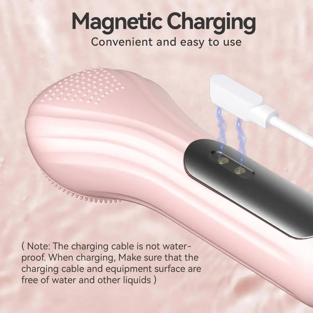 Electric Silicone Face Brush – Heated, Waterproof & 5-Speed