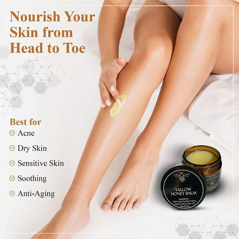 Organic Beef Tallow Balm – Honey Moisturizing Cream
