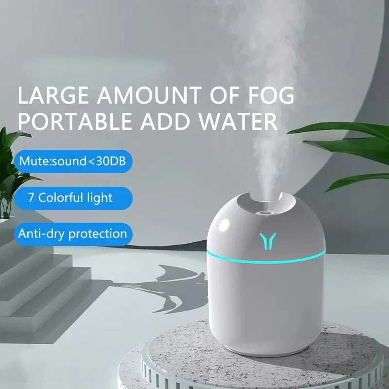 Mini Aroma Diffuser – USB Humidifier & LED Night Lamp (250ml)