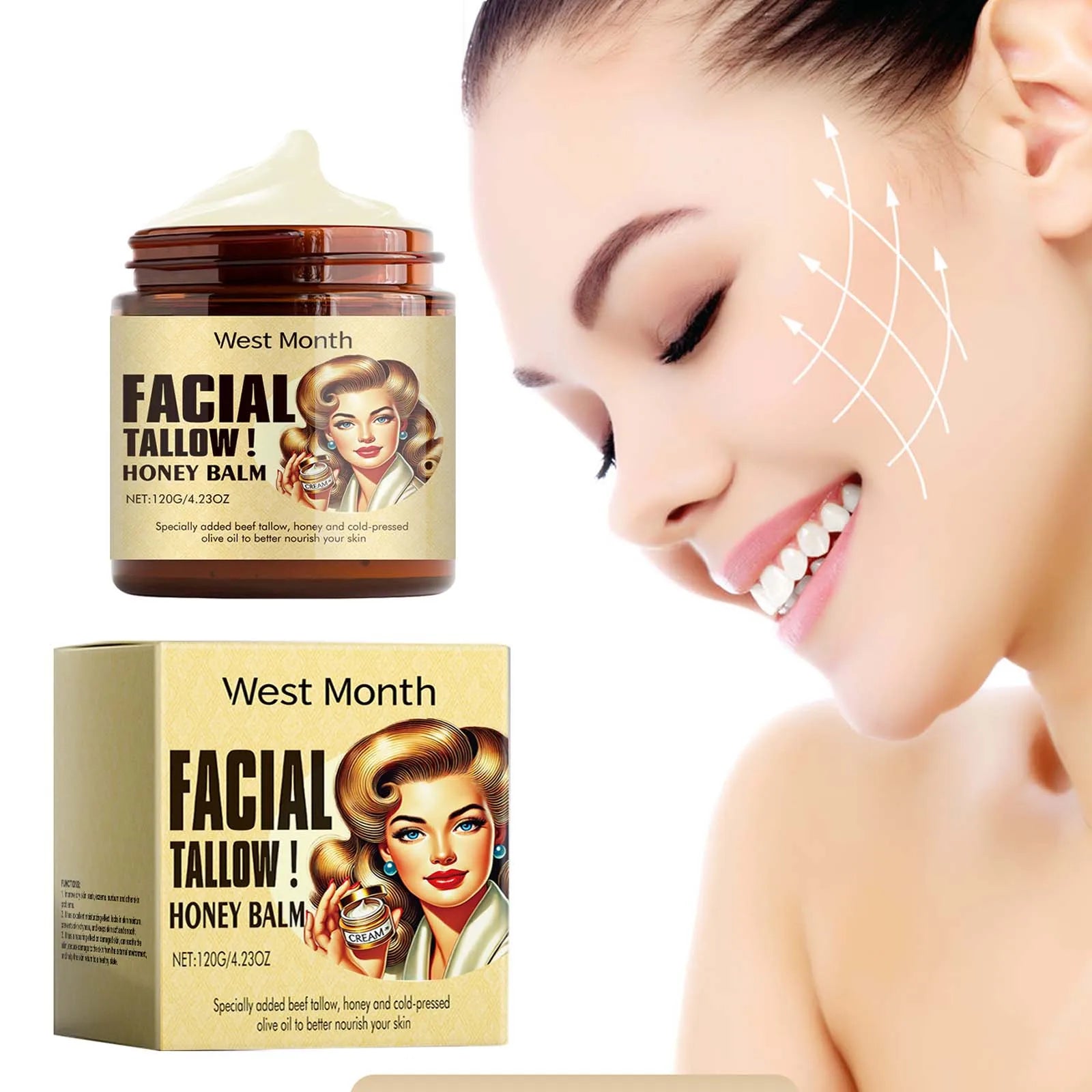 Beef Tallow Face Cream – Moisturizing & Firming Skincare