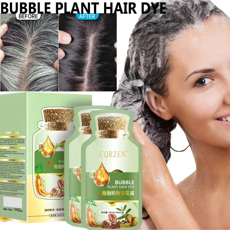 Herbal Hair Dye Shampoo – Gray & White Hair Cover